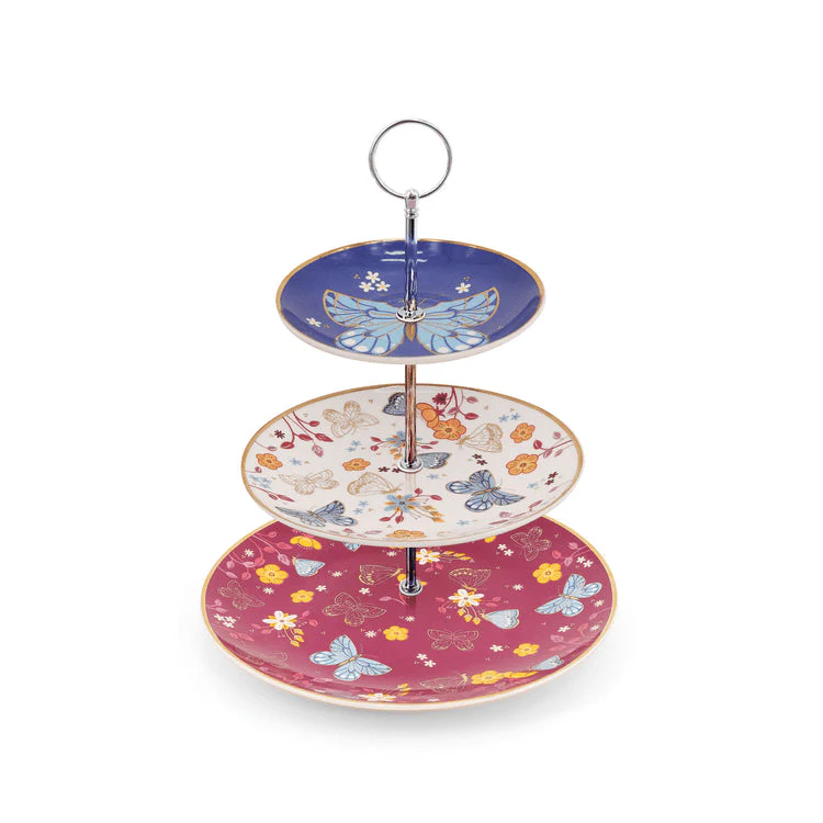 TIPPERARY CRYSTAL Butterfly Cupcake Stand