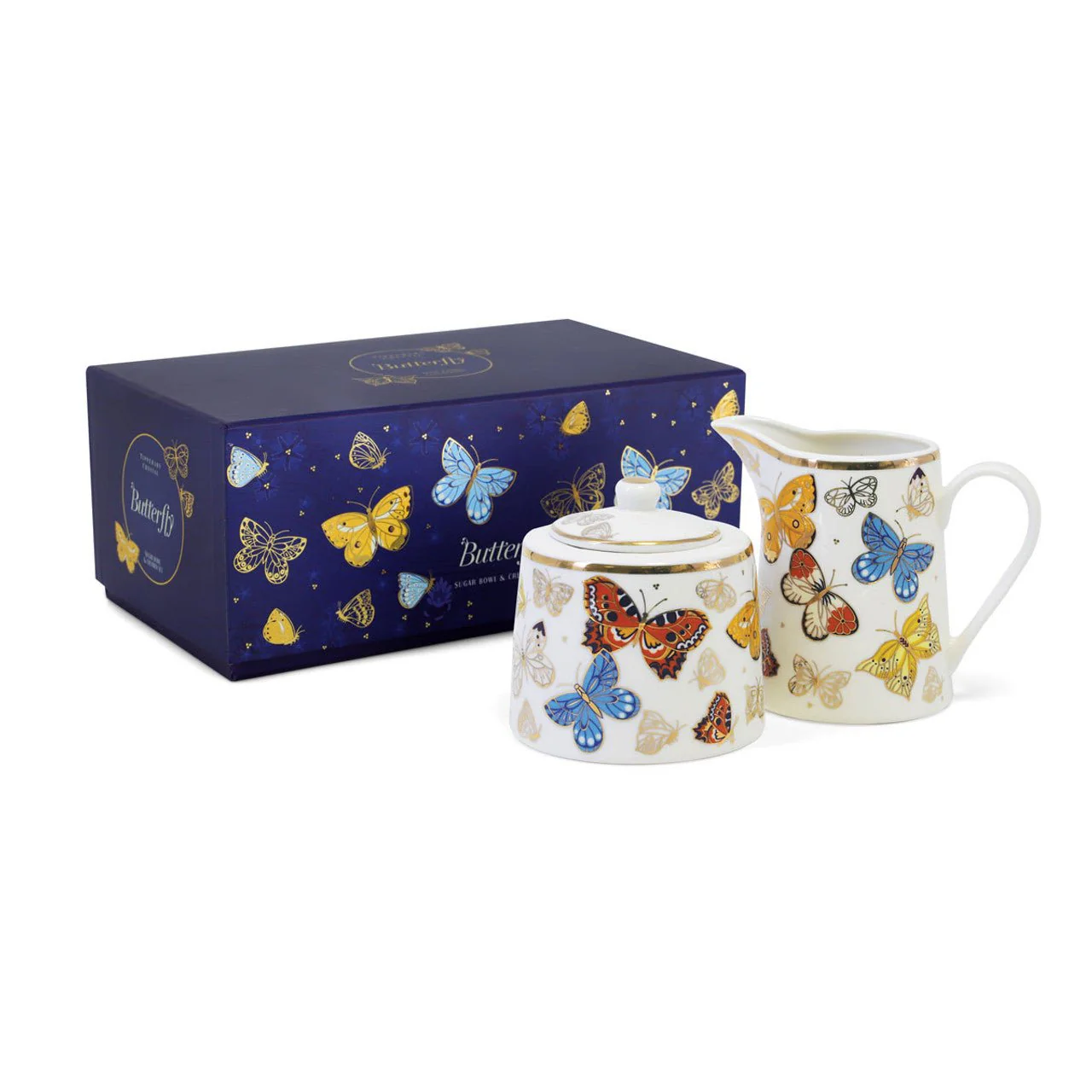 TIPPERARY CRYSTAL Butterfly Sugar Bowl & Milker Set - Image 2