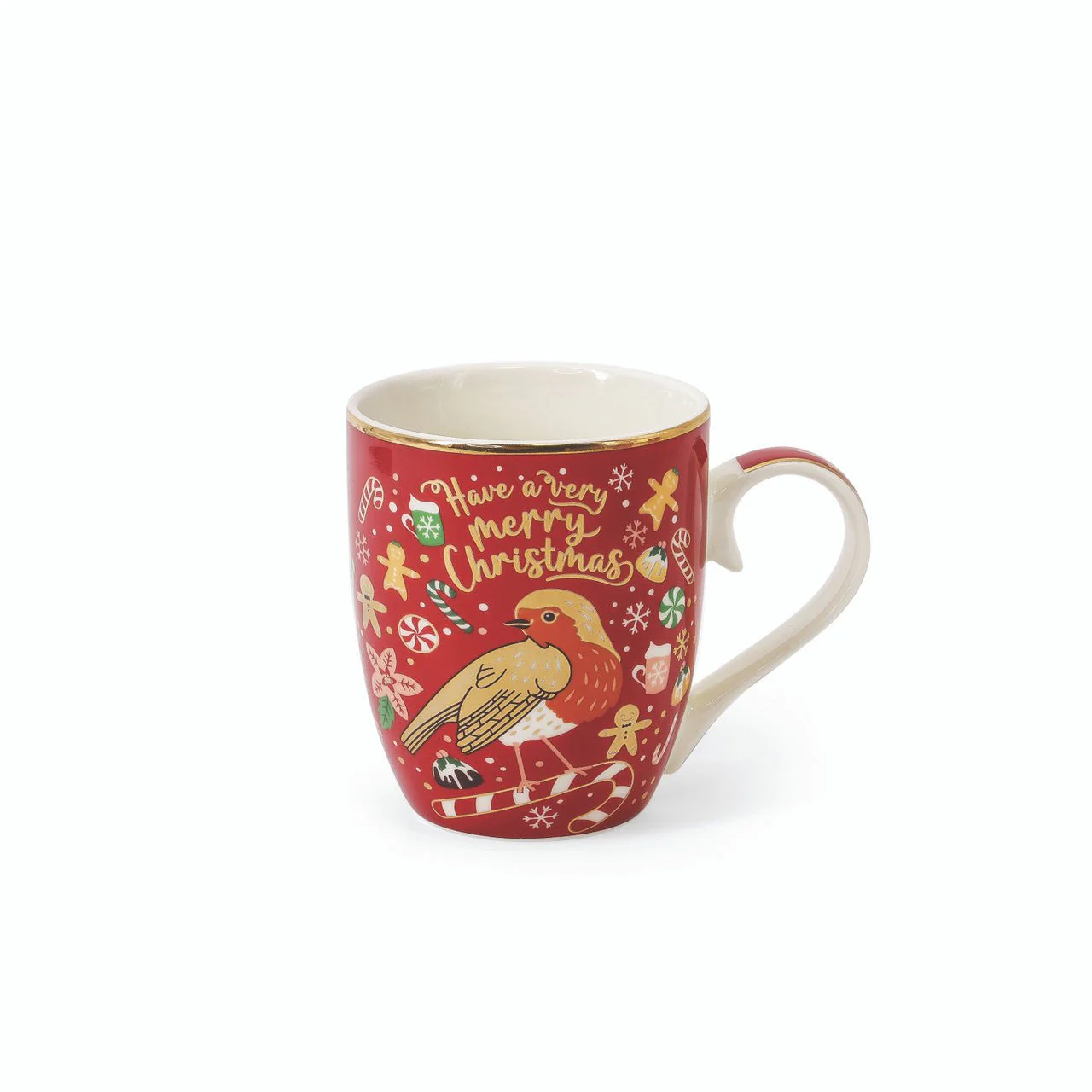 TIPPERARY CRYSTAL Christmas Robins Set of 4 Mugs - Image 3