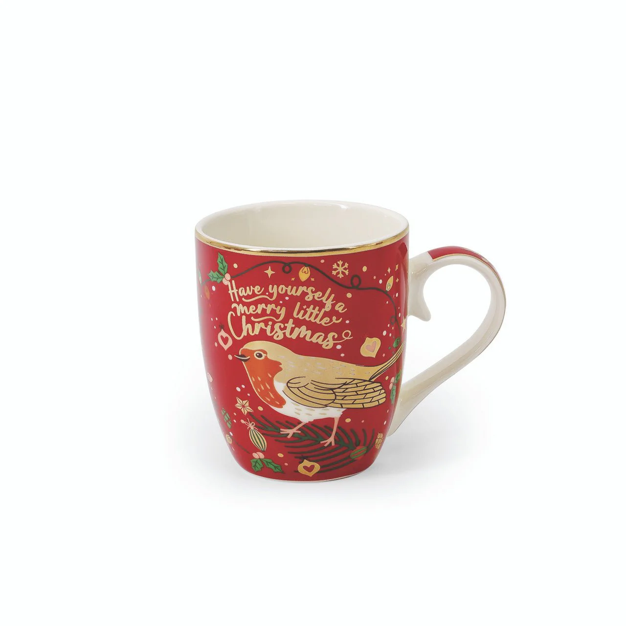 TIPPERARY CRYSTAL Christmas Robins Set of 4 Mugs - Image 4