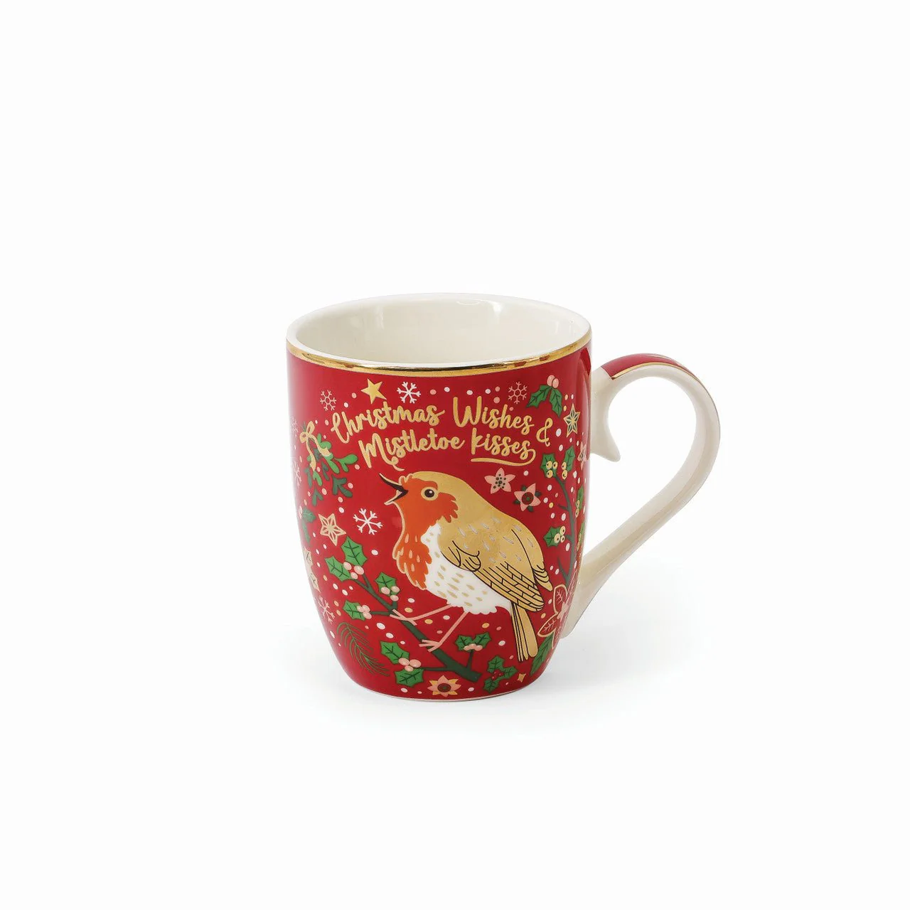 TIPPERARY CRYSTAL Christmas Robins Set of 4 Mugs - Image 5