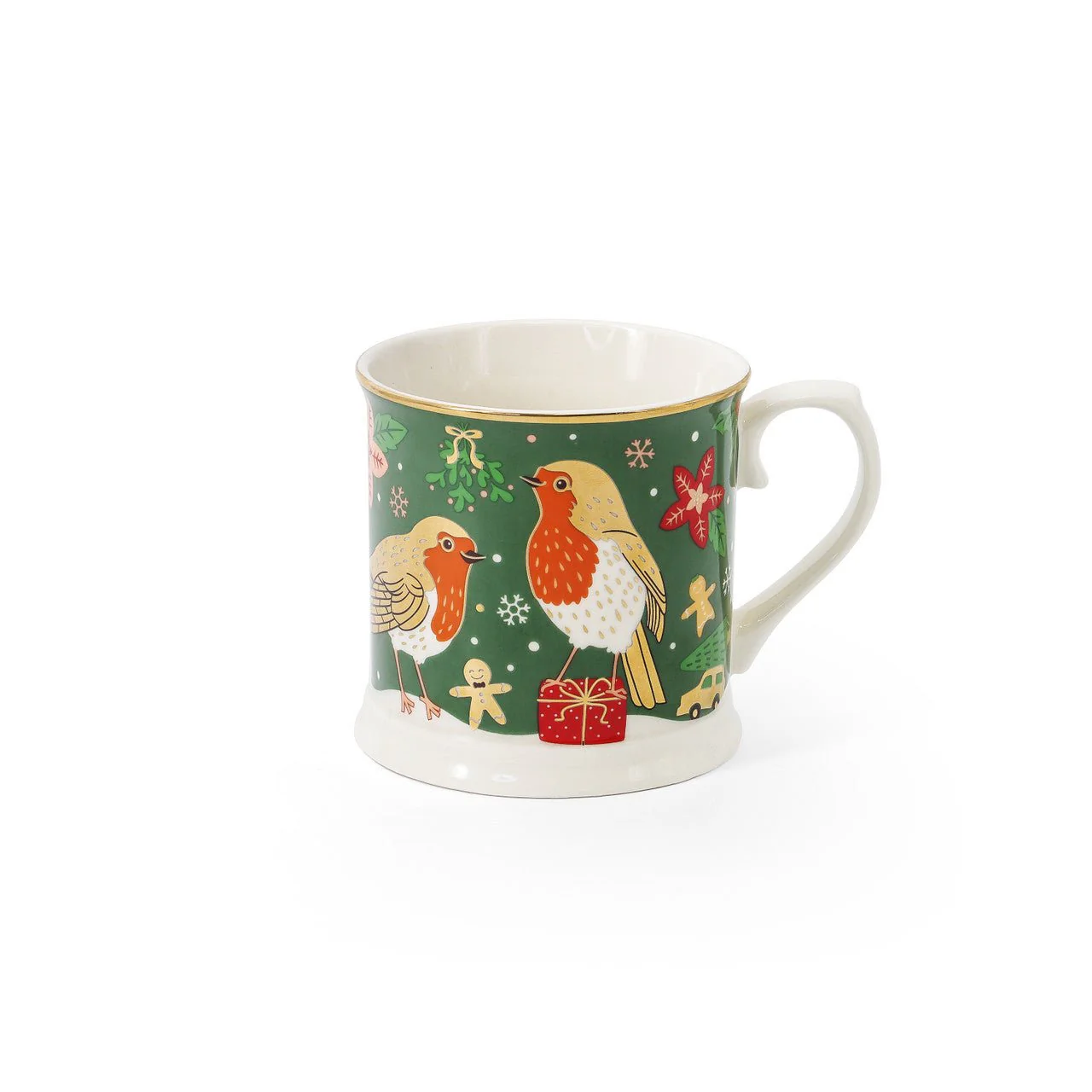 TIPPERARY CRYSTAL Christmas Wishes & Christmas Robin Set of 2 Mugs - Image 2