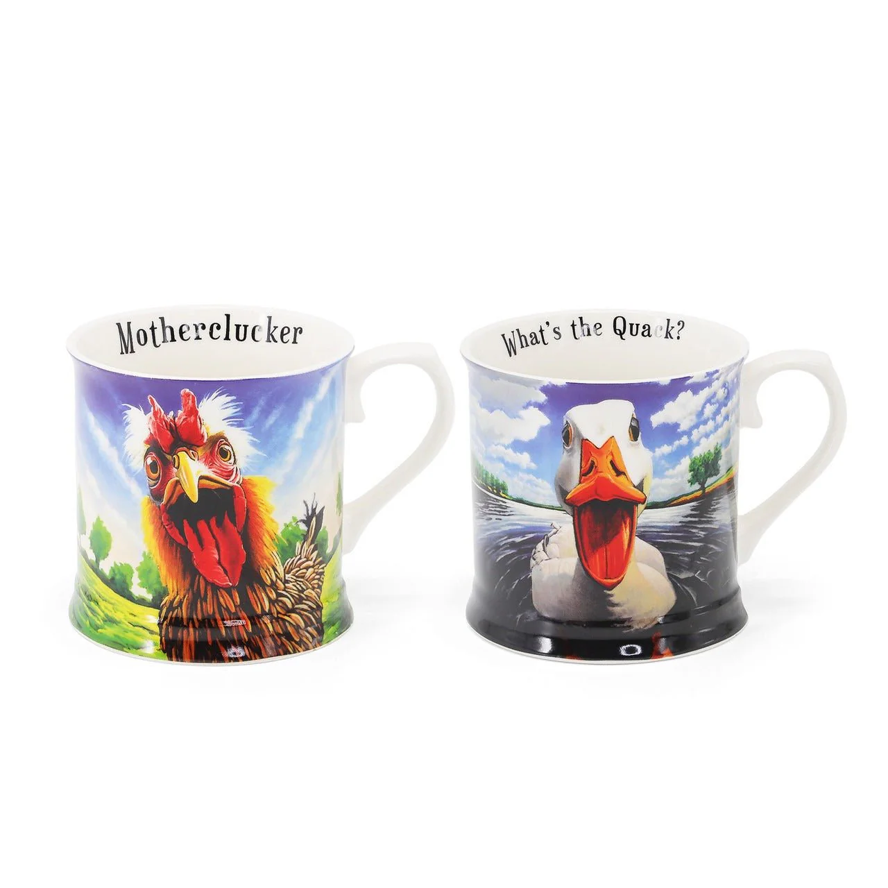 TIPPERARY CRYSTAL Eoin O Connor Beyond the Herd Set 2 Tankards (Duck, Hen)
