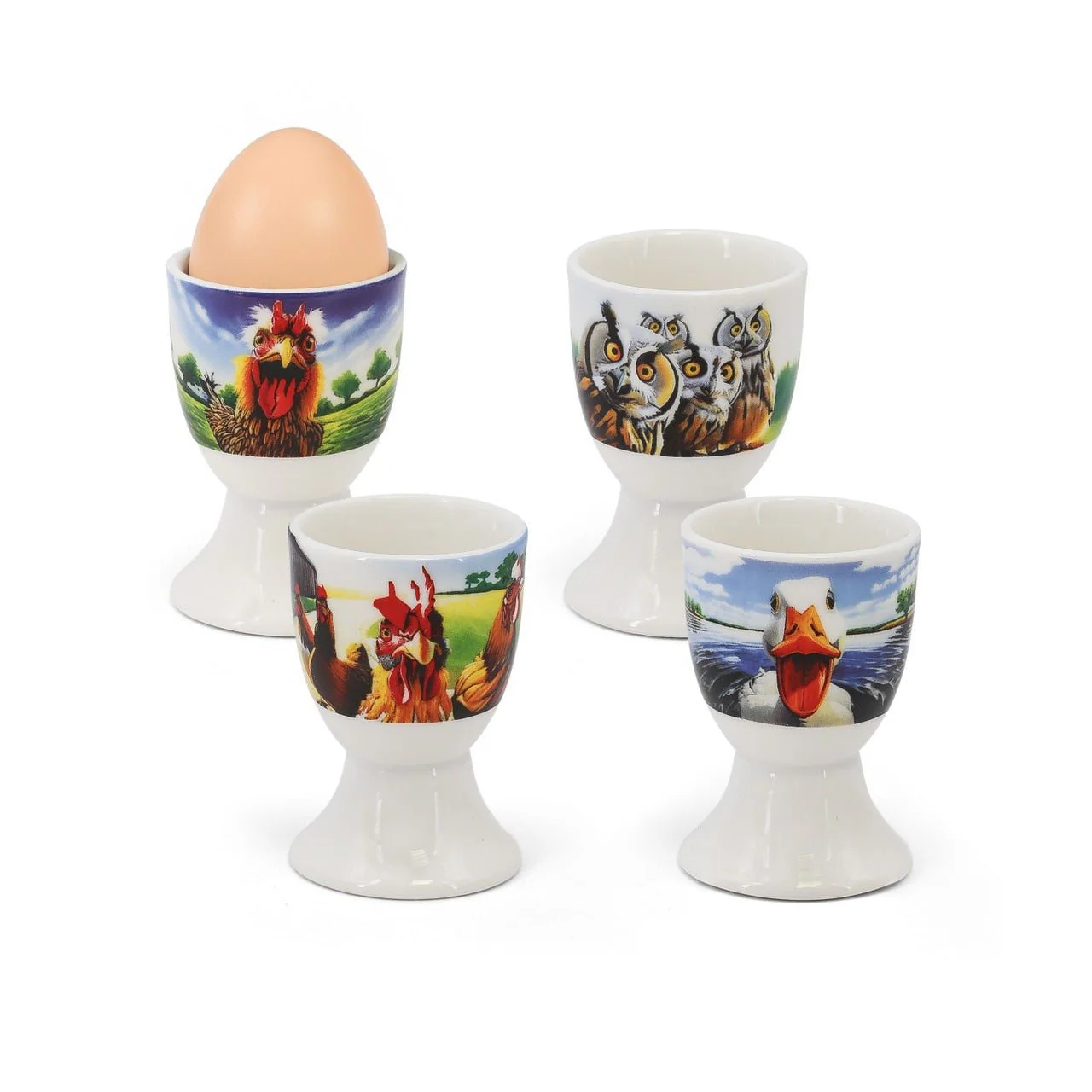 TIPPERARY CRYSTAL Eoin O'Connor Beyond The Heard Set of 4 Egg Cups