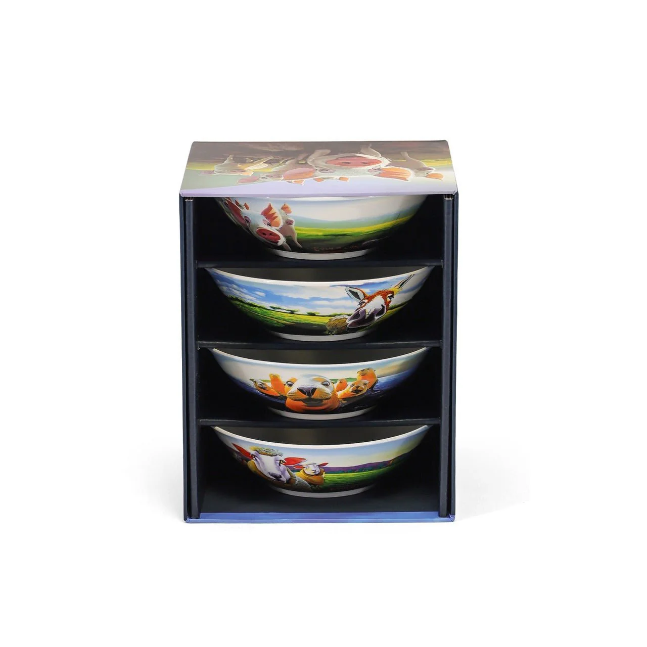 TIPPERARY CRYSTAL Eoin O'Connor Beyond the Herd Set of 4 Bowls - Image 2