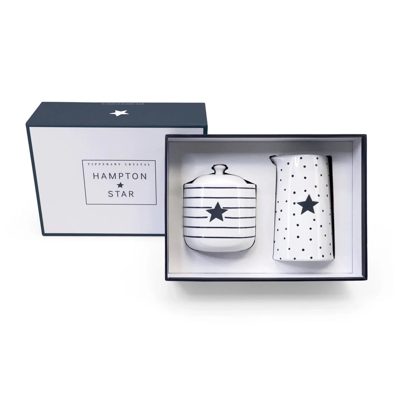 TIPPERARY CRYSTAL Hampton Star Milker & Sugar Bowl