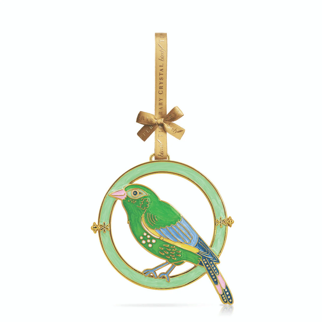 TIPPERARY CRYSTAL Hanging Christmas Decoration - Greenfinch