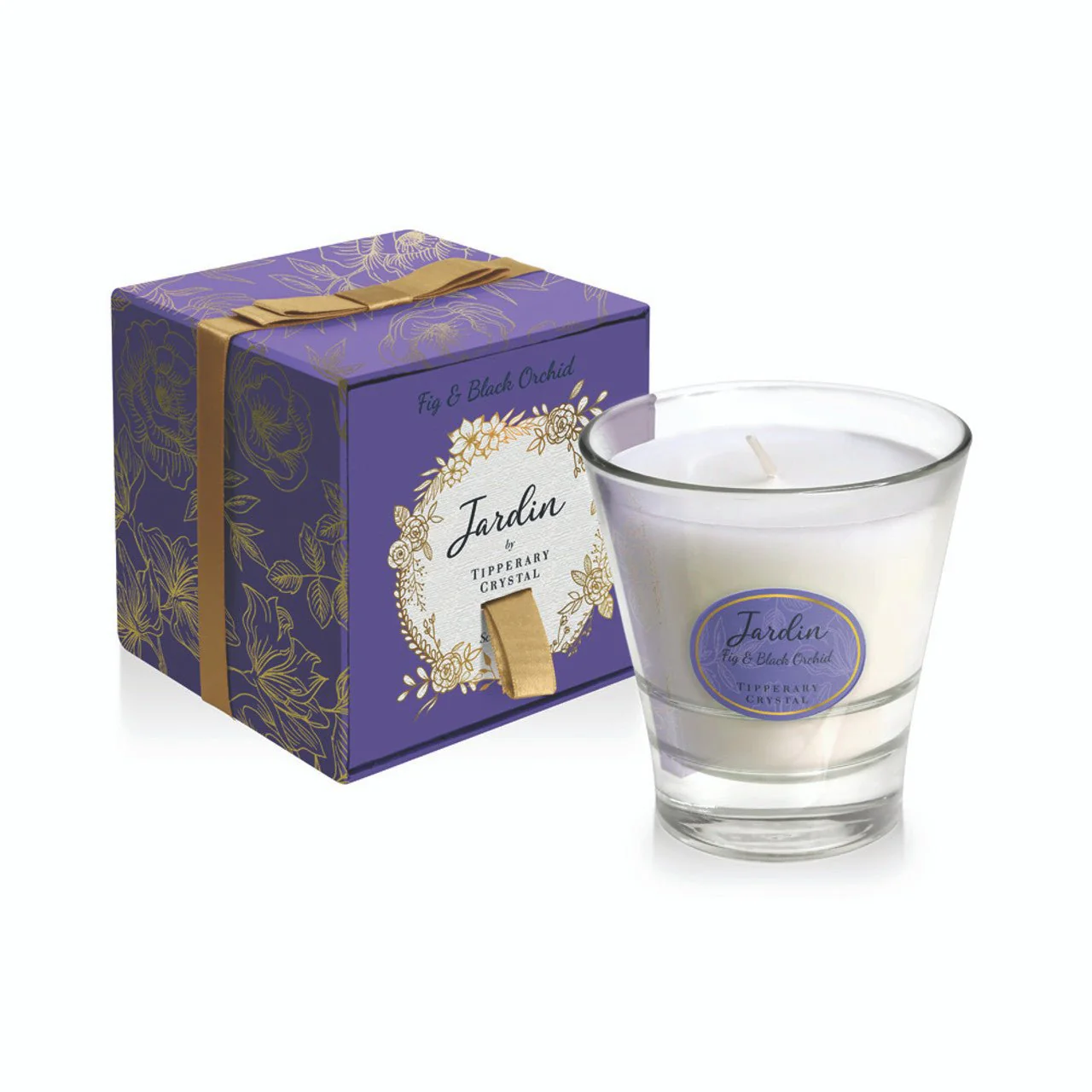 TIPPERARY CRYSTAL Jardin Collection Candle - Fig & Black Orchid