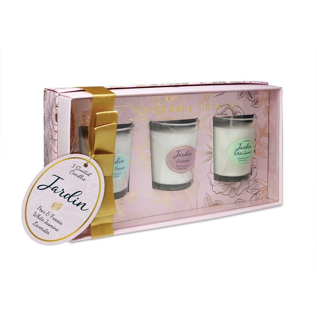 TIPPERARY CRYSTAL Jardin Collection Set 3 Candles