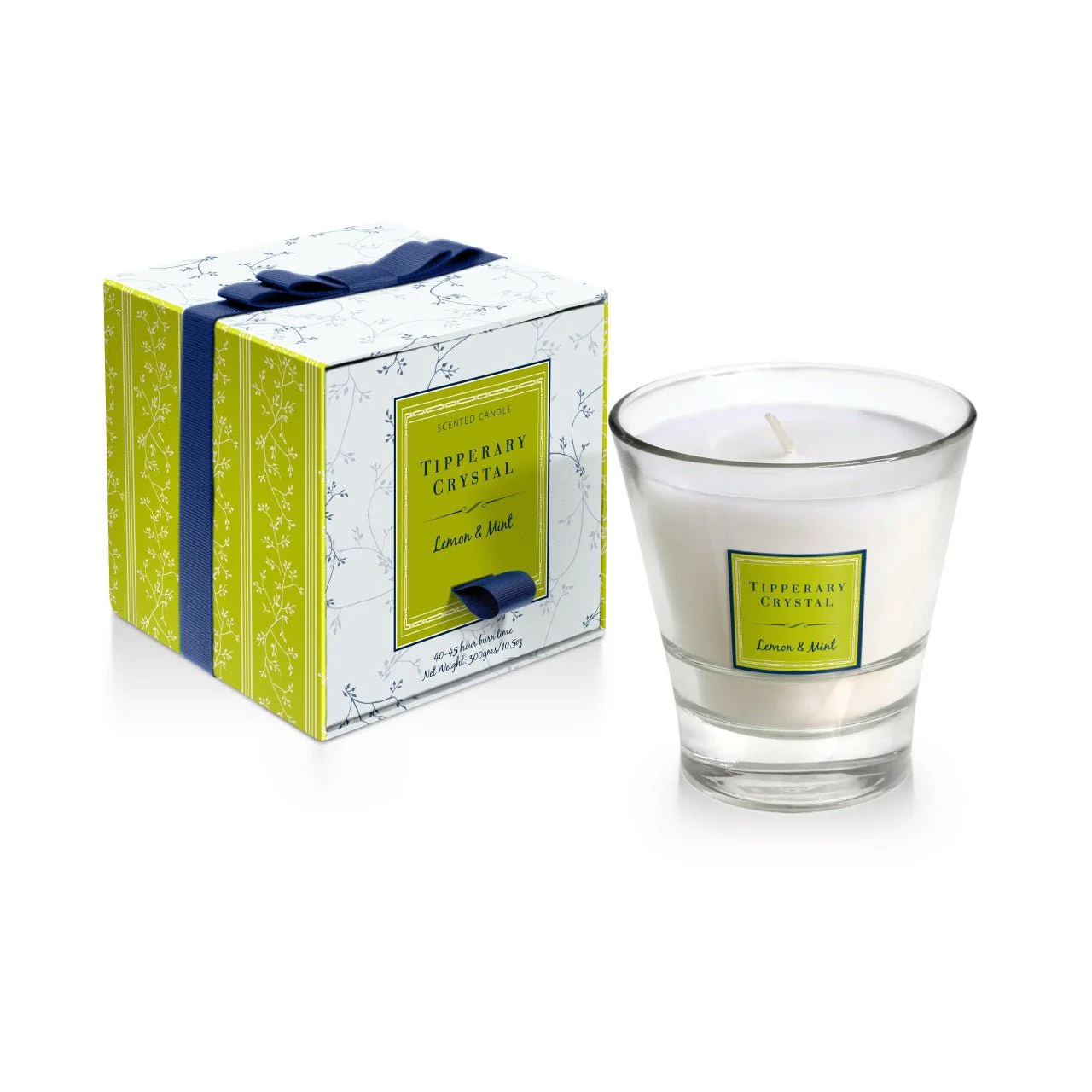 TIPPERARY CRYSTAL Lemon & Mint Filled Tumbler Glass