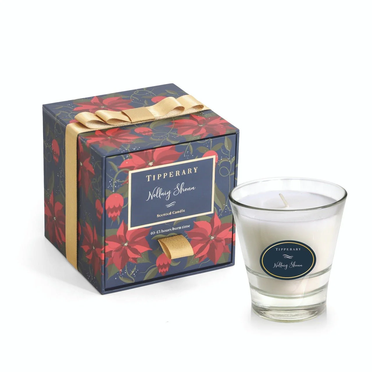 TIPPERARY CRYSTAL Poinsettia Tumbler Candle – Nollaig Shona