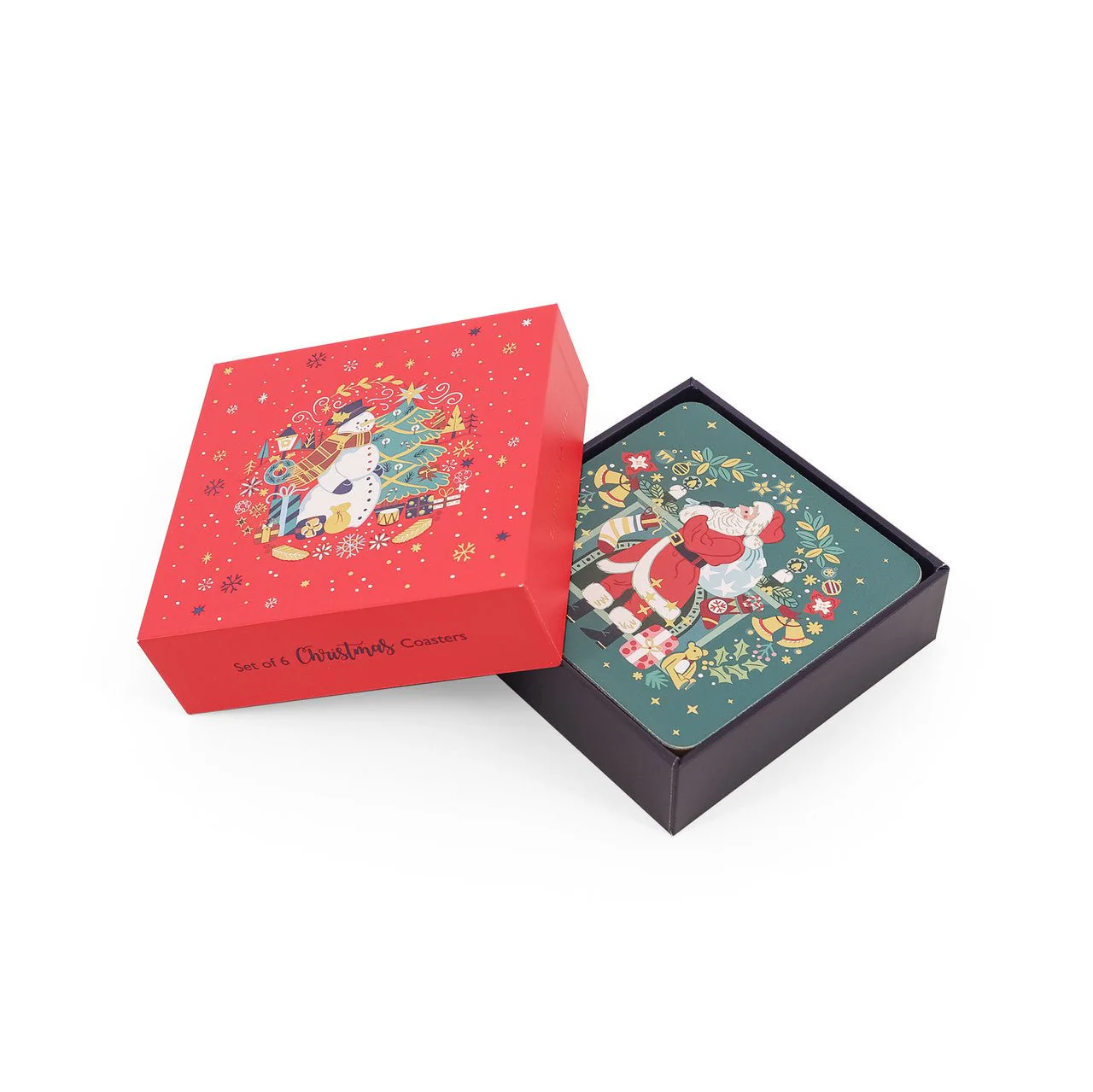 TIPPERARY CRYSTAL Set of 6 Christmas Coasters