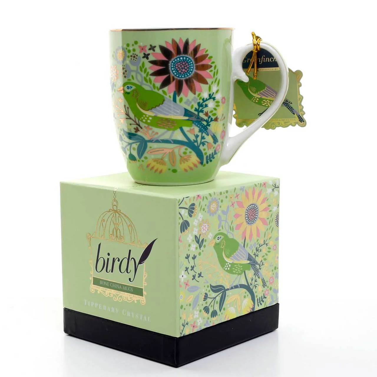 Tipperary Crystal Single Birdy Mug - Greenfinch - Image 2