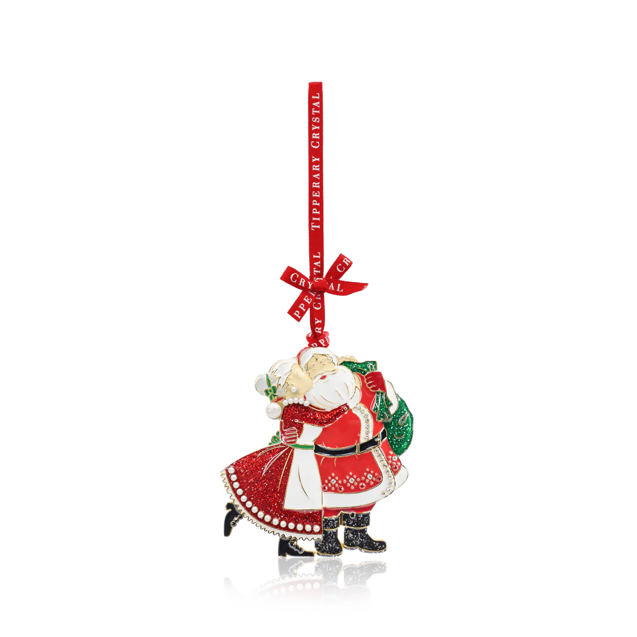 TIPPERARY CRYSTAL Sparkle Mr & Mrs Claus Hanging Christmas Decoration
