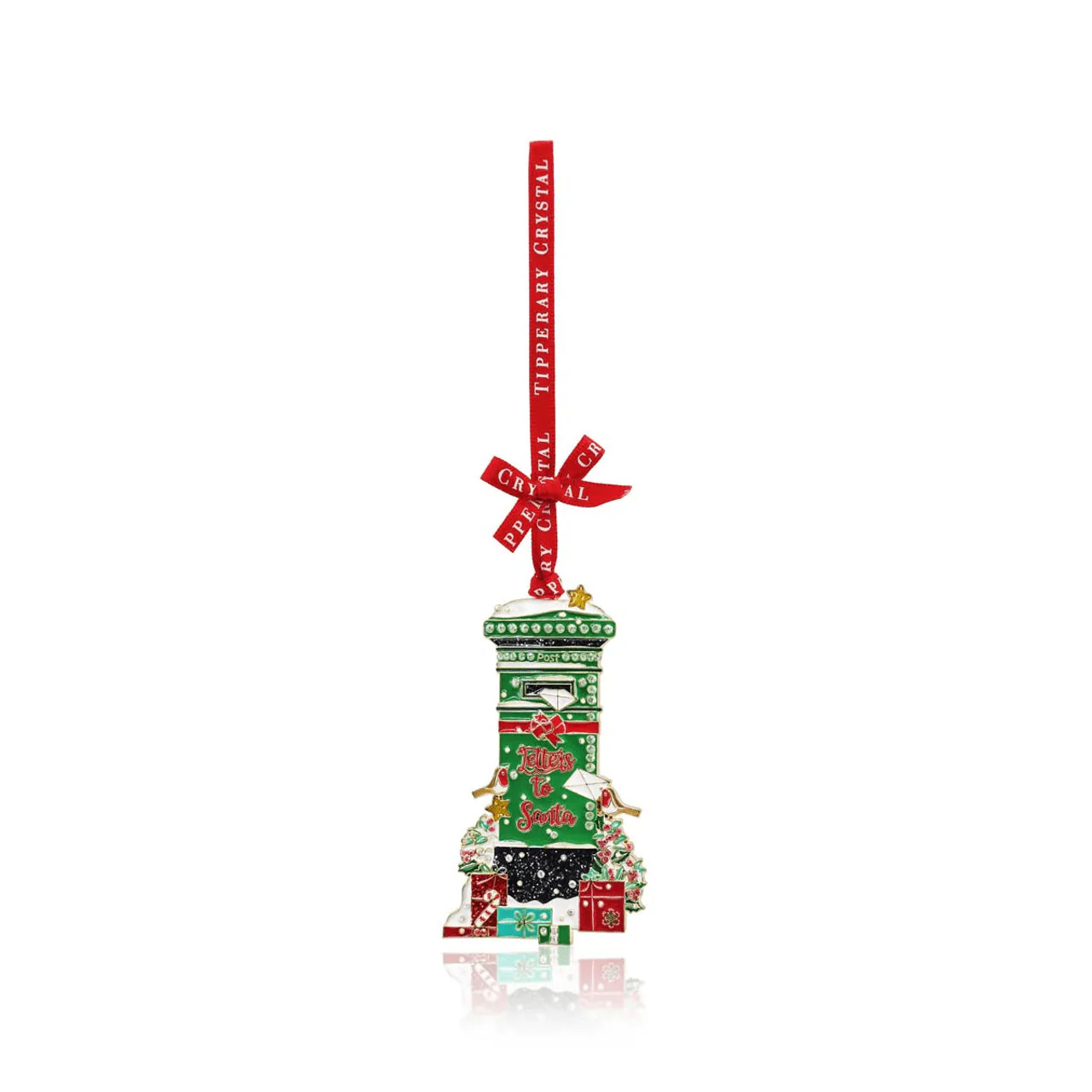 TIPPERARY CRYSTAL Sparkle Post Box Hanging Christmas Decoration