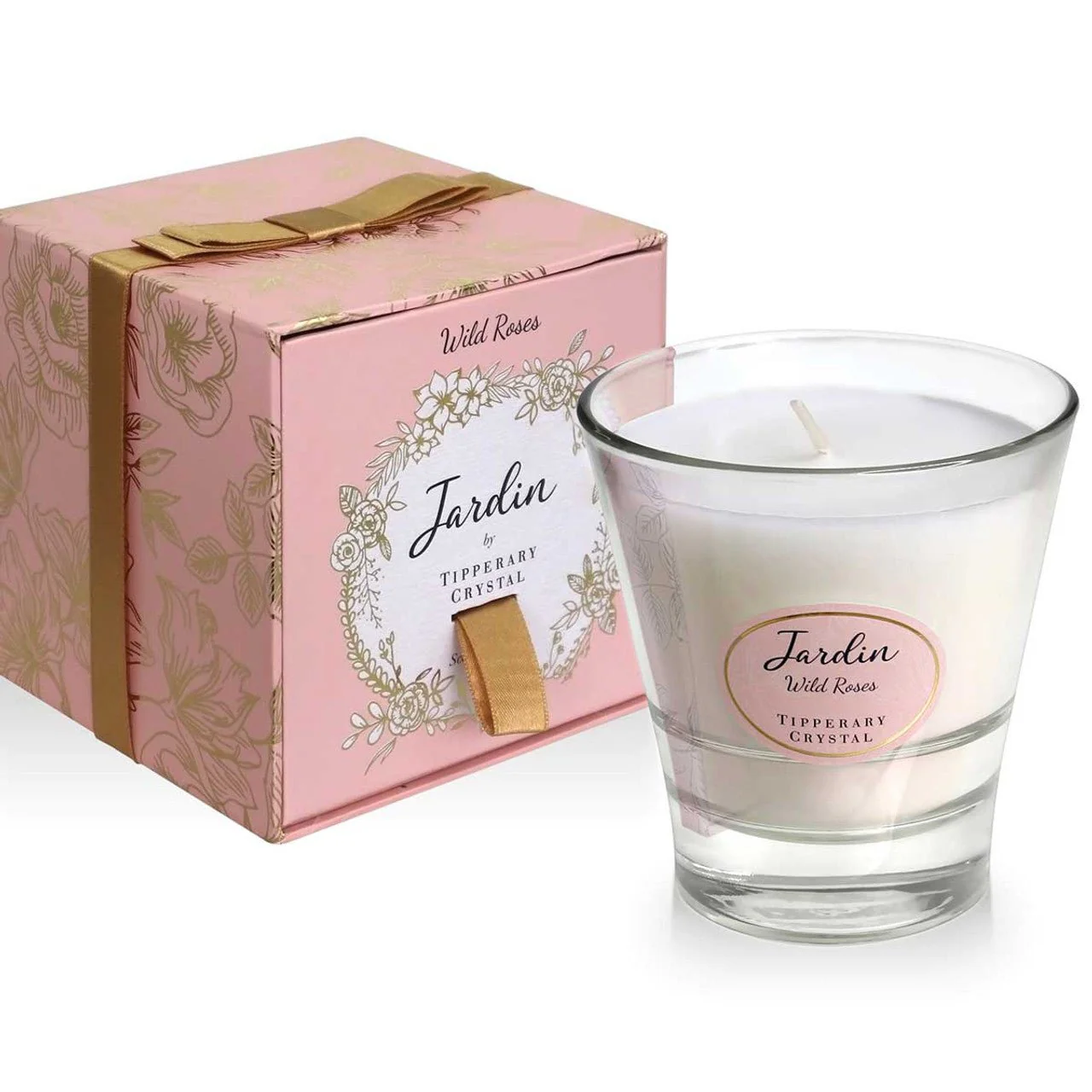 TIPPERARY CRYSTAL Wild Roses Jardin Collection Candle