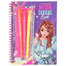 Topmodel Neon Doodle Book With Neon Pen Set