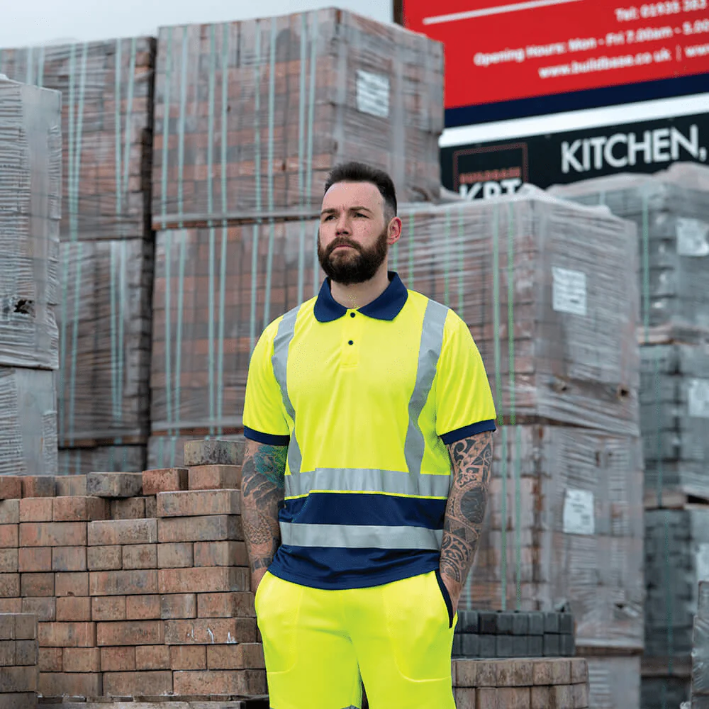 Tough Grit Hi-Vis Quick Dry UV Protective 2-Tone Polo Shirt - Large - Image 2