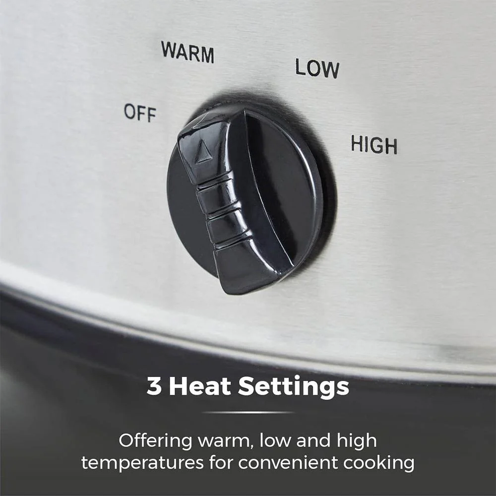 Tower 6.5 Litre Slow Cooker - Stainless Steel - Image 4