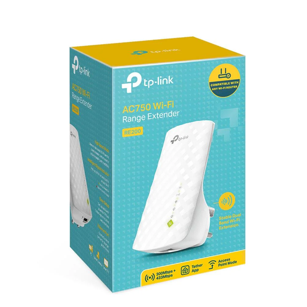 TP-LINK RE200 Dual Band AC WiFi Range Extender Plug AC750 - Image 2