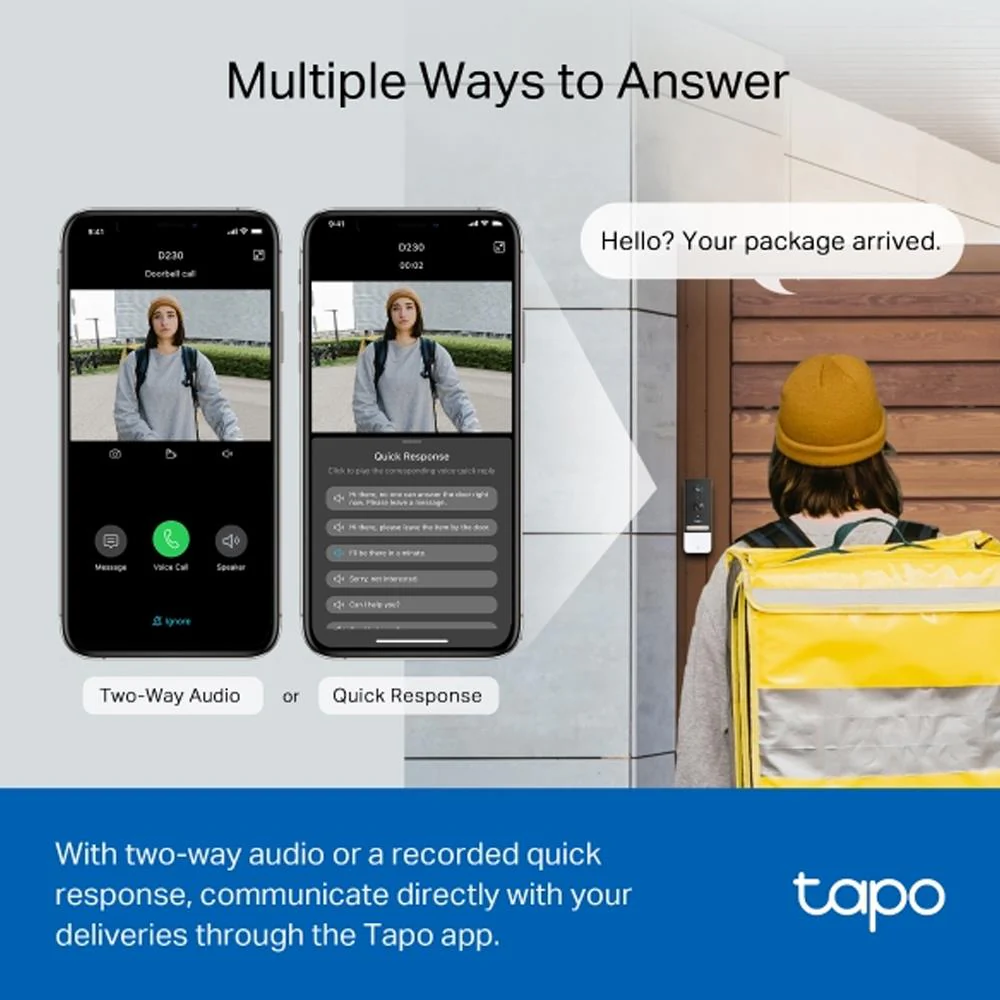TP-Link Tapo Smart Battery Video Doorbell Camera Kit | Tapod230s1 - Image 6