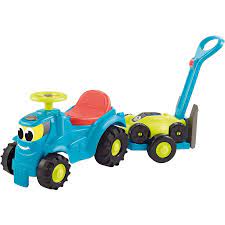 Tractor Ride-On With Trailer & Lawnmower