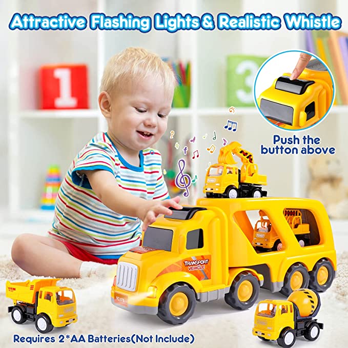 Transport Truck With 4 Construction Vehicles - Image 2
