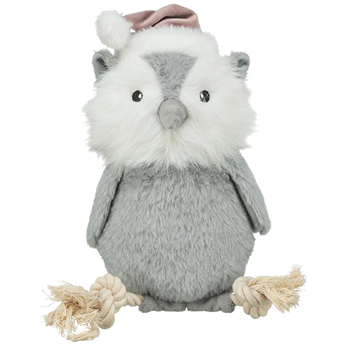 Trixie Festive Medium Plush Owl Pet Toy With Rope – 31cm