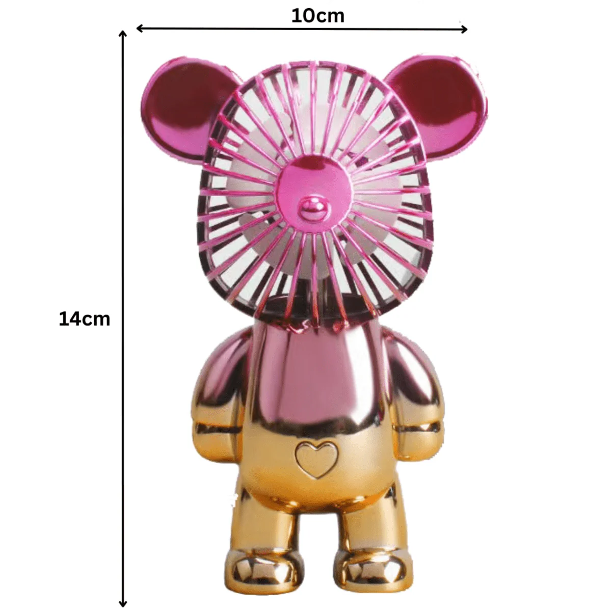 Two-Tone Cerise Gold Bear Fan - Image 3