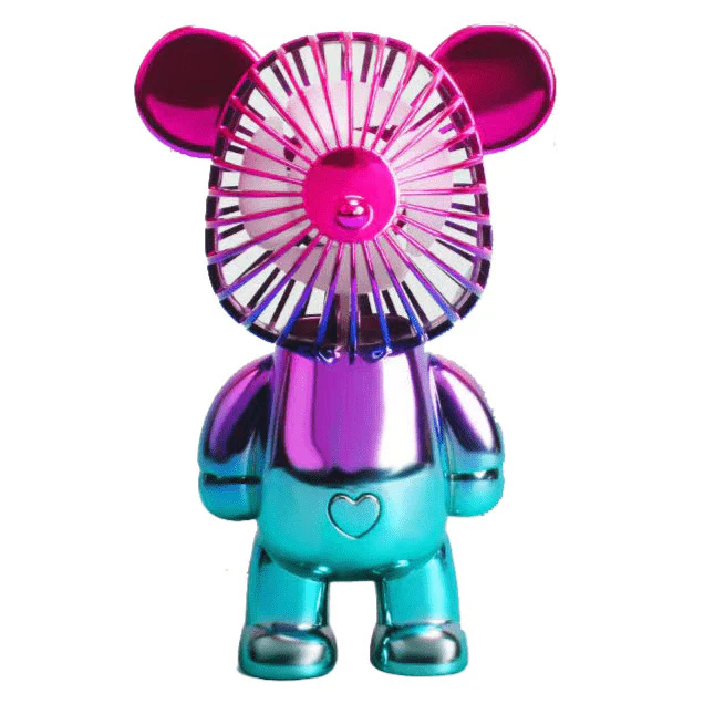 Two-Tone Cerise Green Bear Fan