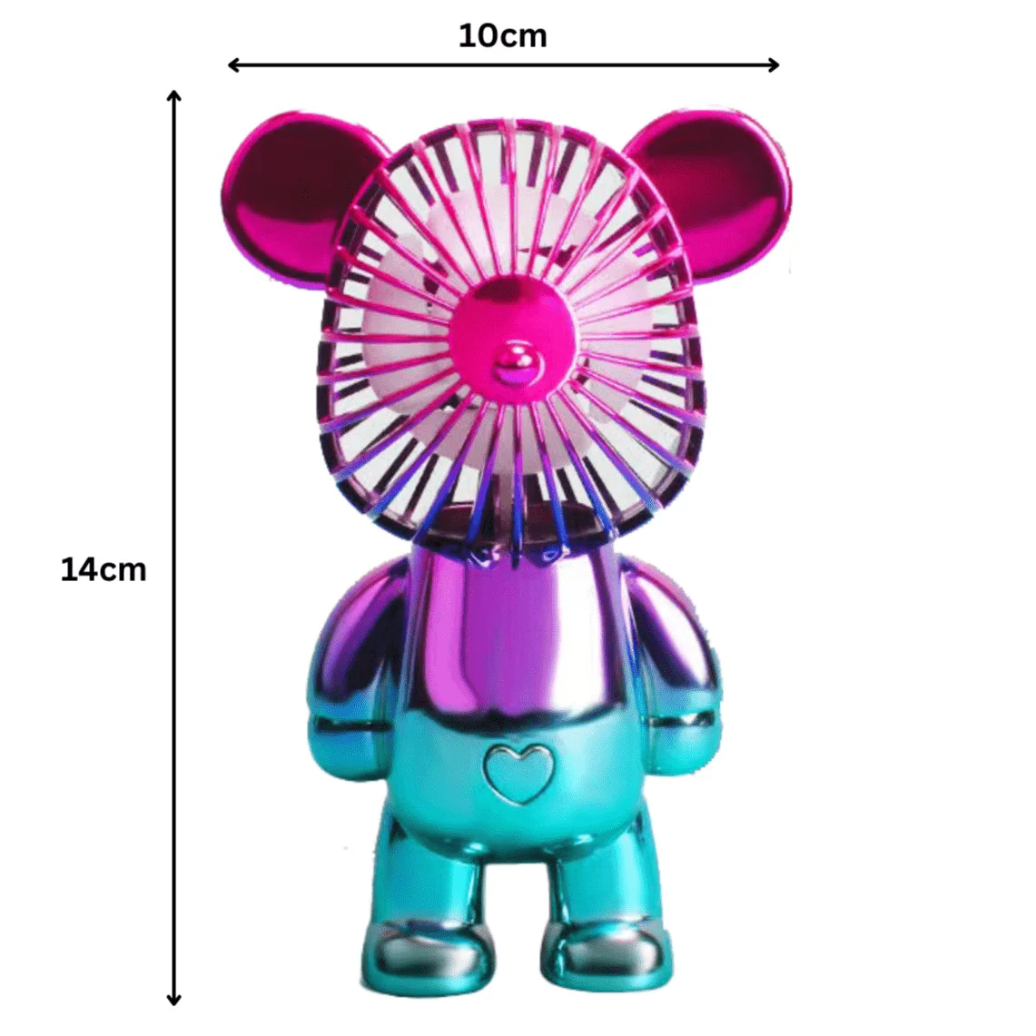 Two-Tone Cerise Green Bear Fan - Image 4