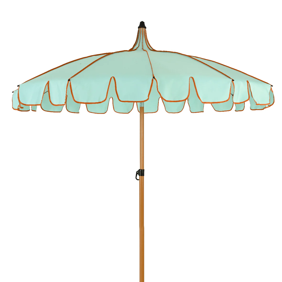 Two Tone Luxury Scalloped Parasol Aqua 2m