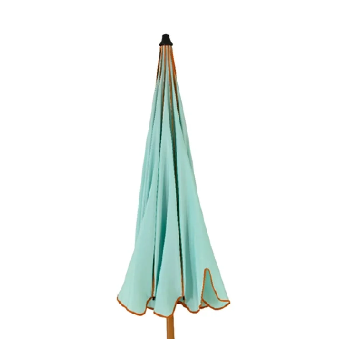 Two Tone Luxury Scalloped Parasol Aqua 2m - Image 3