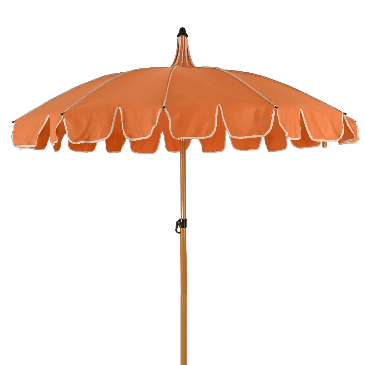 Two Tone Luxury Scalloped Parasol Coral 2m