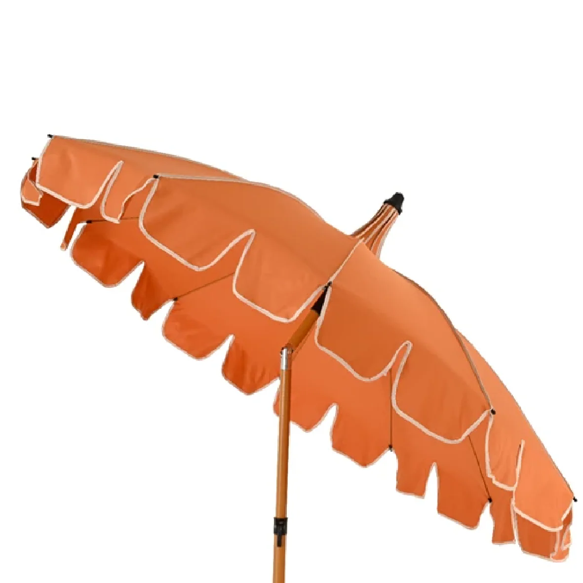 Two Tone Luxury Scalloped Parasol Coral 2m - Image 2