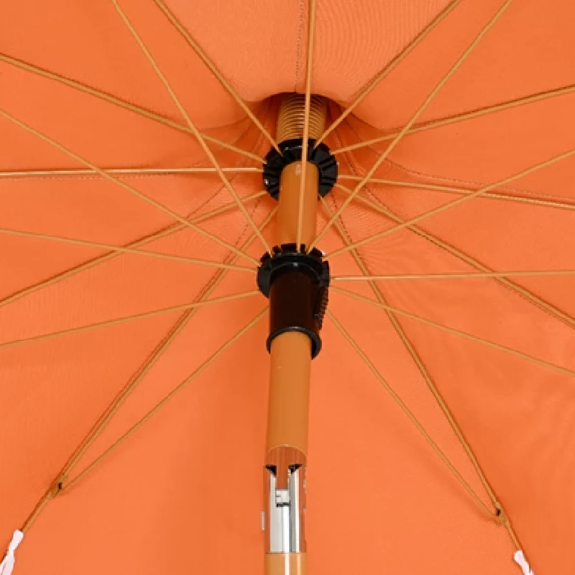 Two Tone Luxury Scalloped Parasol Coral 2m - Image 4