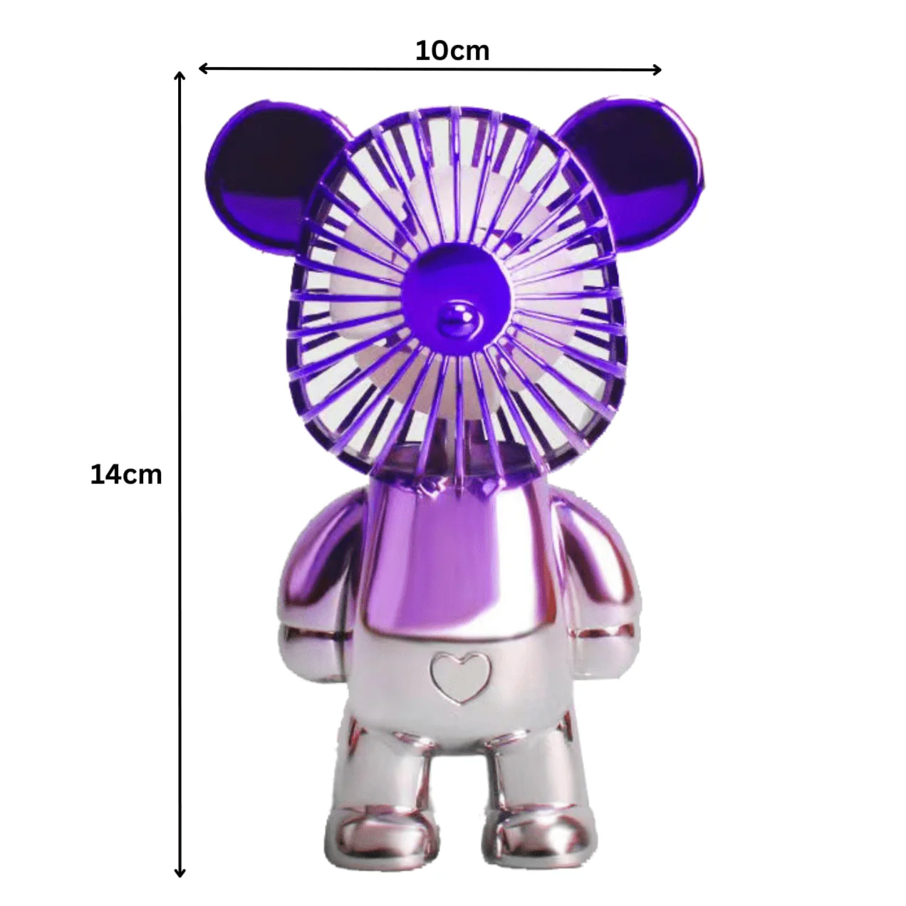 Two-Tone Purple Silver Bear Fan - Image 4