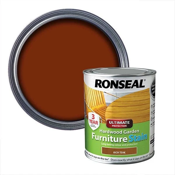 Ultimate Protection Hardwood Garden Furniture Stain 750ml Rich Teak