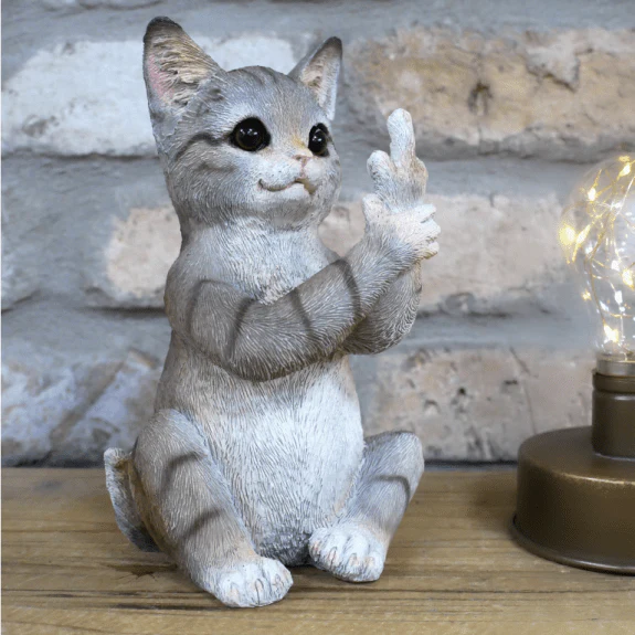 Up Yours Cat Ornament 19cm