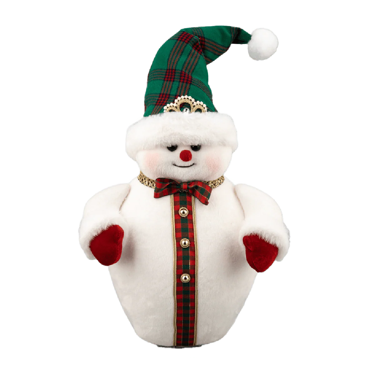 Velvet Green Snowman 25x15x37cm