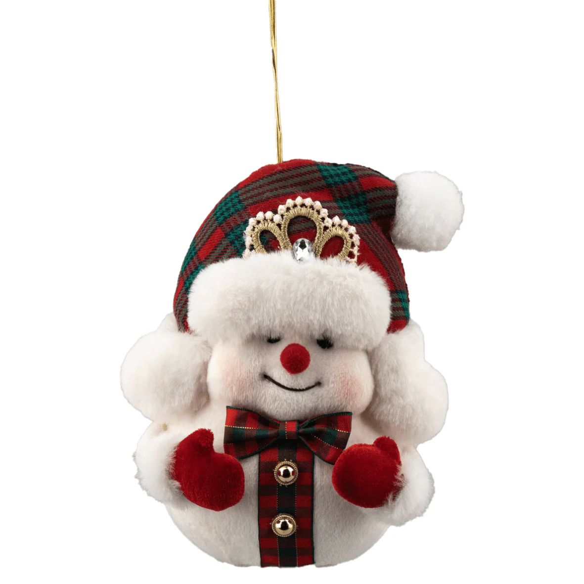 Velvet Red 15 x 9 x 19cm Hanging Snowman