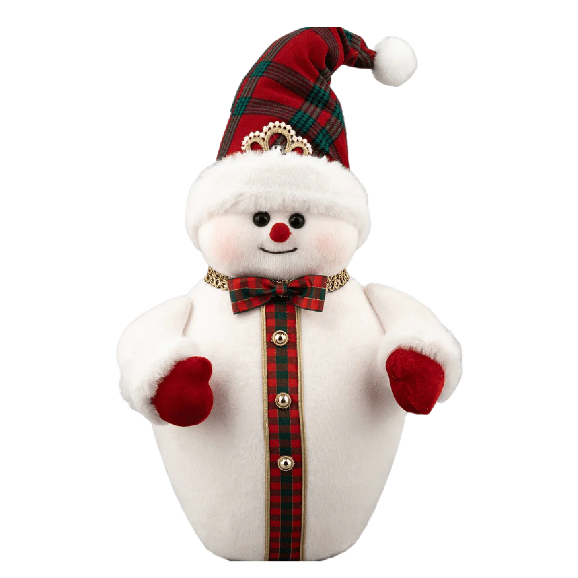 Velvet Red Snowman 25x15x37cm