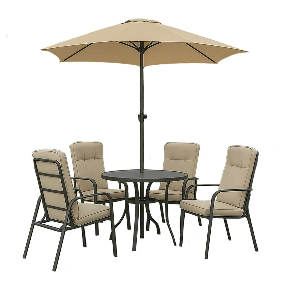 Verona 4 Seater Round Cushioned Garden Set - Image 2
