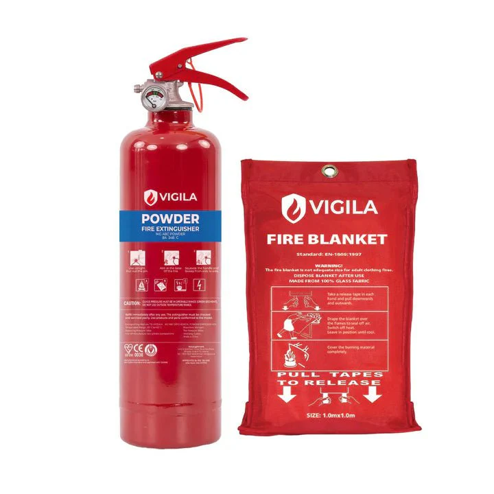 Vigila Home Fire Safety Kit (Fire Extinguisher & Fire Blanket)