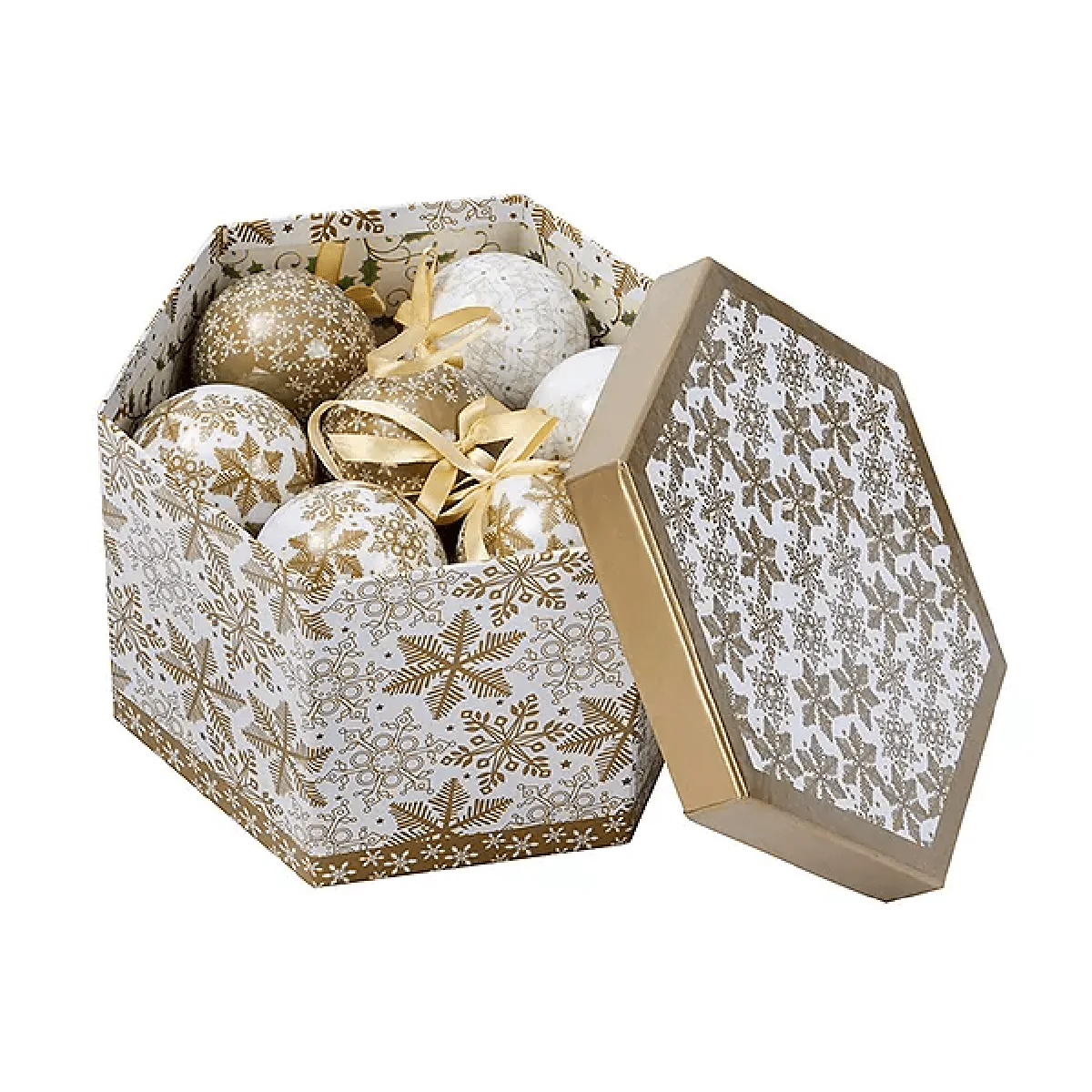 Vintage Snowflake Baubles Box of 14