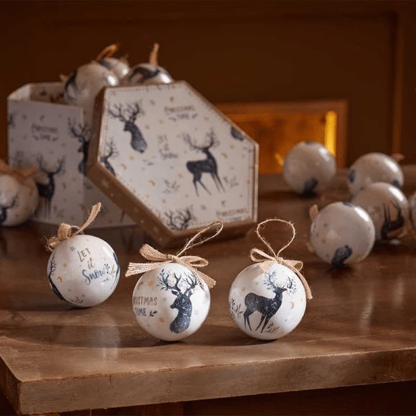 Vintage Stag Baubles Box of 14