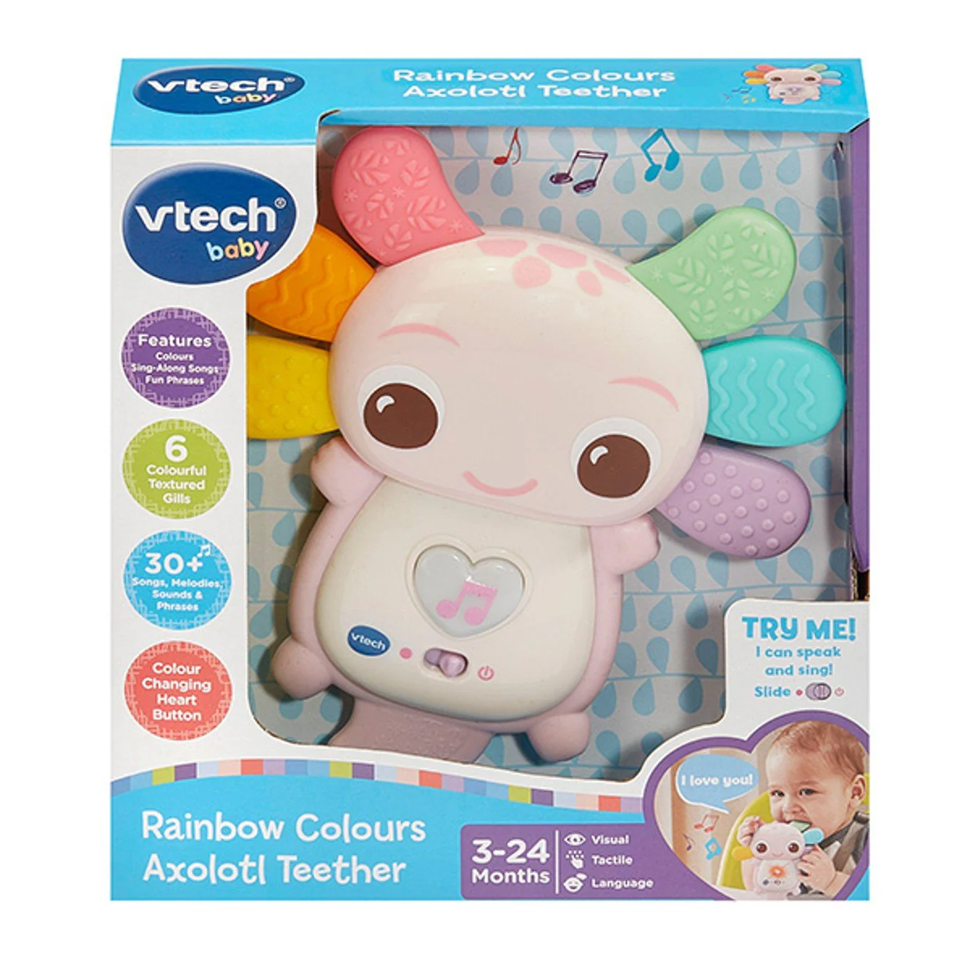 VTech Rainbow Colours Axolotl Teether Pink