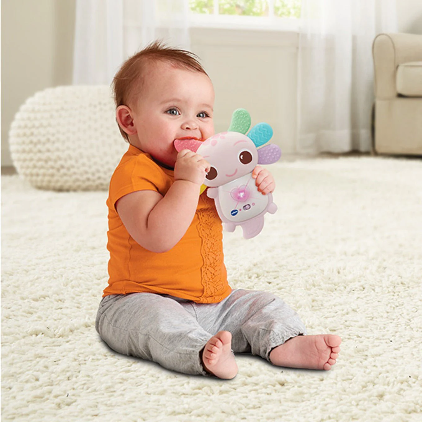 VTech Rainbow Colours Axolotl Teether Pink - Image 2