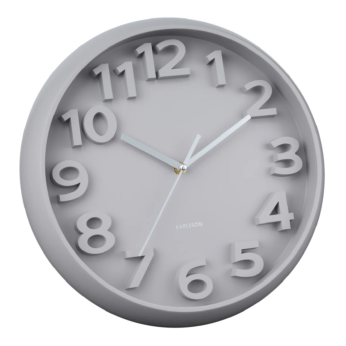 Wall Clock Elevated Classic Numbers Warm Grey - Image 2