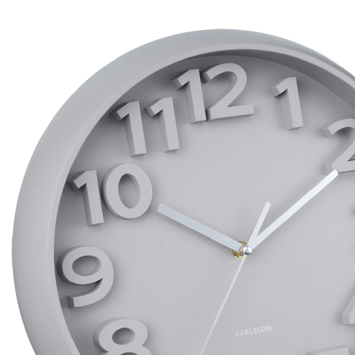 Wall Clock Elevated Classic Numbers Warm Grey - Image 3